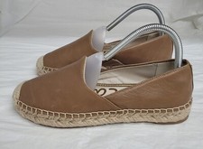 Sam Edelman Womens Kesia Brown Tan Leather Espadrilles Slip on Shoes 6.5 Gift