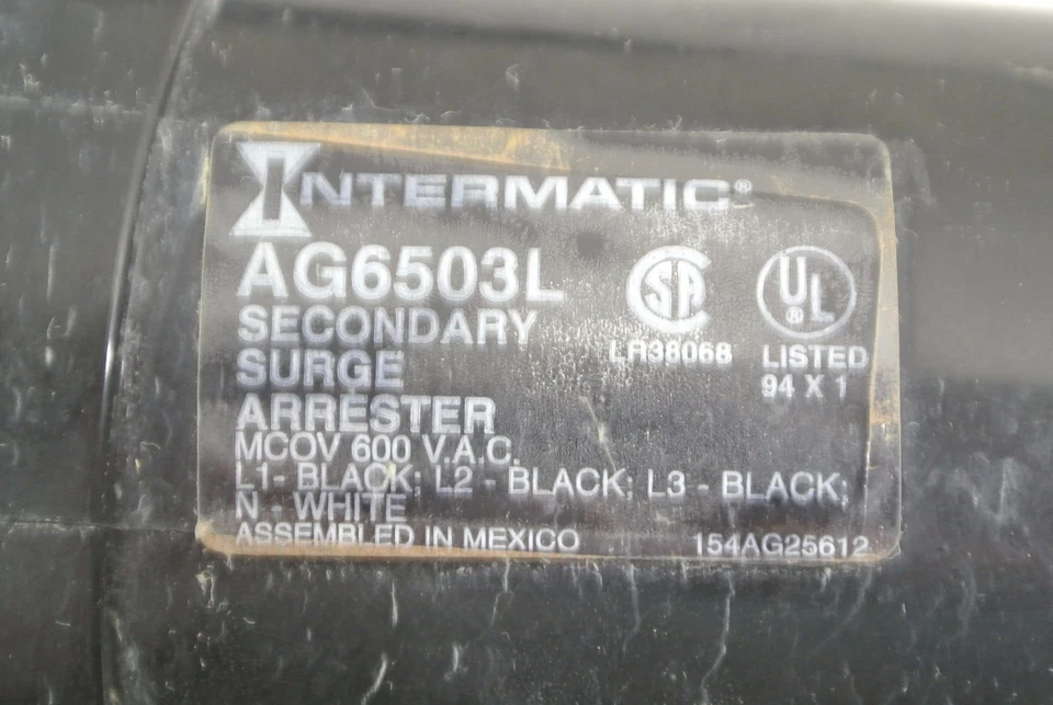 Intermatic Secondary Surge Arrester AG6503L 600 VAC black - Image 2 of 4