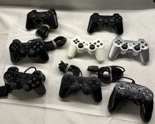 (8) Sony PS2/PS3 Playstation Controller FOR PARTS/REPAIR - Not Fully Functional
