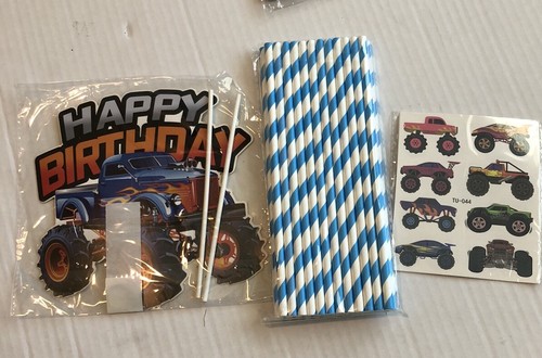 Monster Truck Themed Birthday Party Supplies Lot Blaze Decorations Monster Jam - Picture 4 of 9