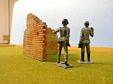 2 WW11 Germans 1 radio man 1 cannon loader painted 1/32nd  (June Listing)