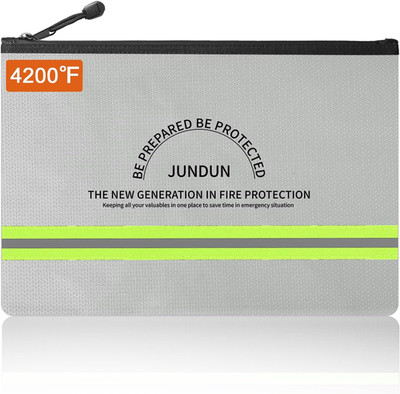 Fireproof Document Bag,14.2 x 10.0 Waterproof and Fireproof Money Bag with Alumi
