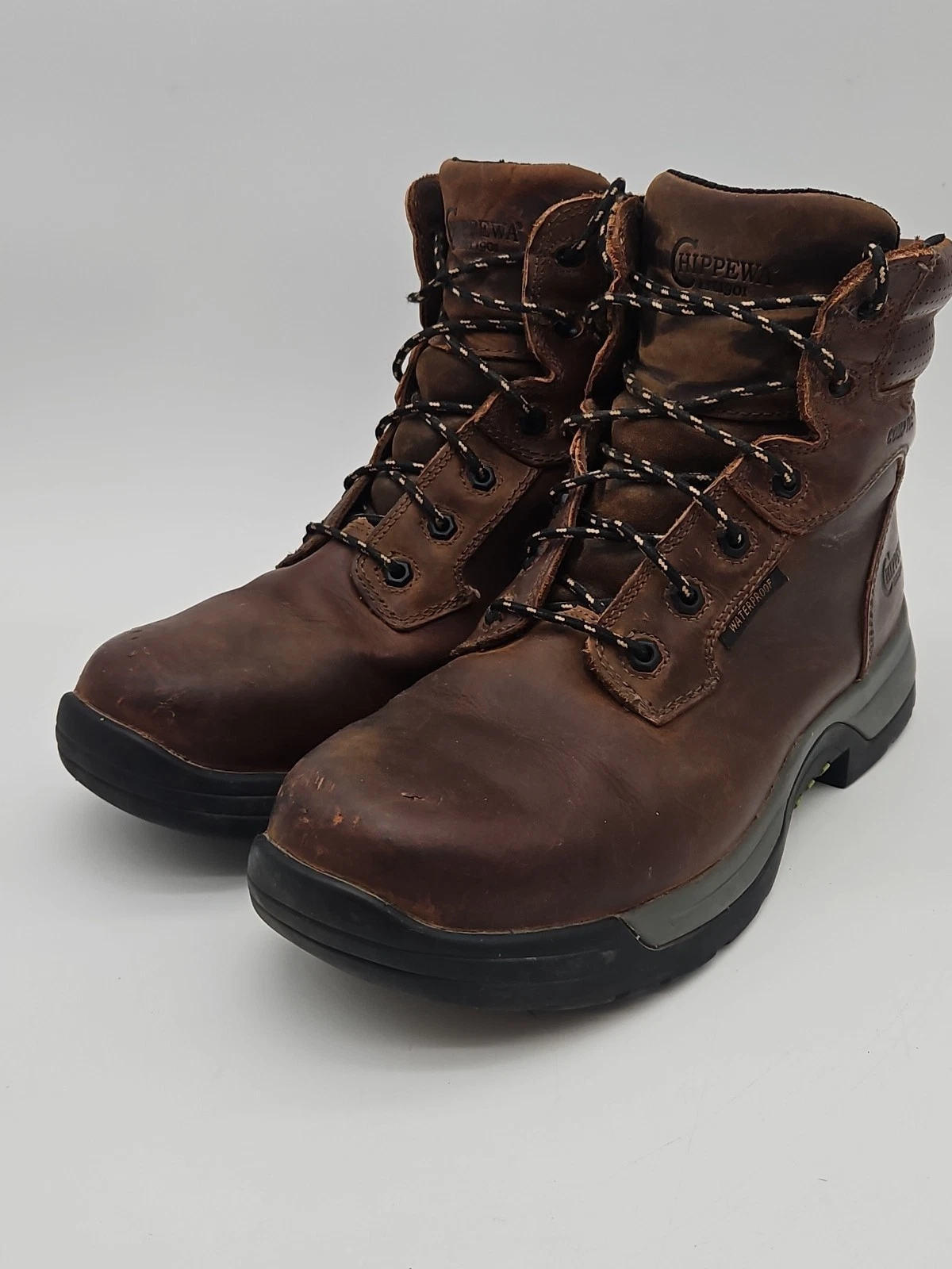 Chippewa Waterproof Safety Toe Work Boots EH ASTM F2413-18 Brown Mens 11EE