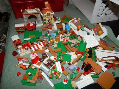 Mini Building Blocks Lot: Train, Christmas Theme, Clock, Minifigures, More
