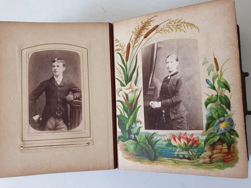 Antique Victorian Ear Photography Album (Cabinet Cards) 25+ Pages 16 x 12cm