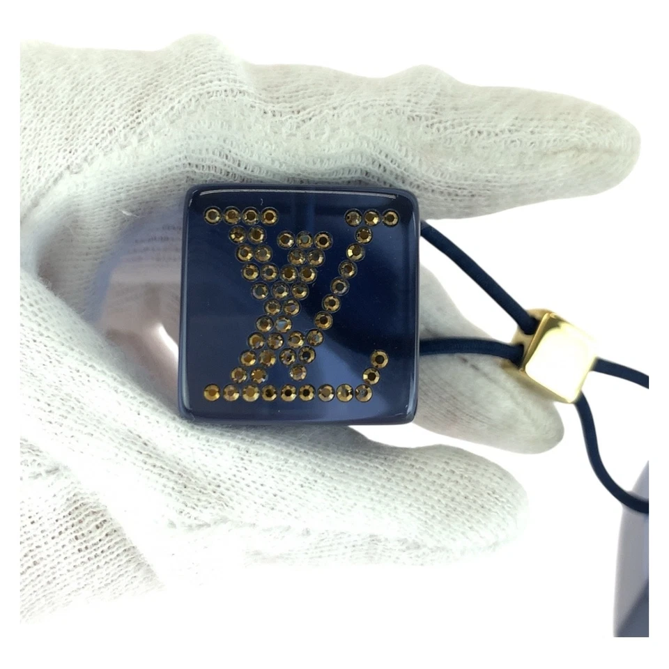 LOUIS VUITTON со стразами волос аксессуары волос резиновый синий пластик LV - Изображение 3 из 4