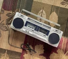 Vintage Sharp GF-450 Boombox  Twin Deck Radio Cassette 1980s WORKS