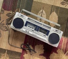 Vintage Sharp GF-450 Boombox  Twin Deck Radio Cassette 