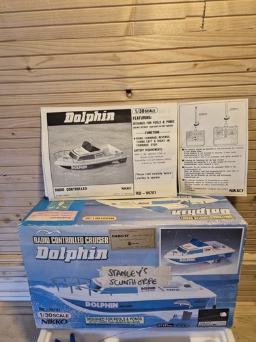 Rare NIKKO Radio Controlled DOLPHIN Boat 1:30 Scale Boxed - Untested Electric - Imagen 3 de 3