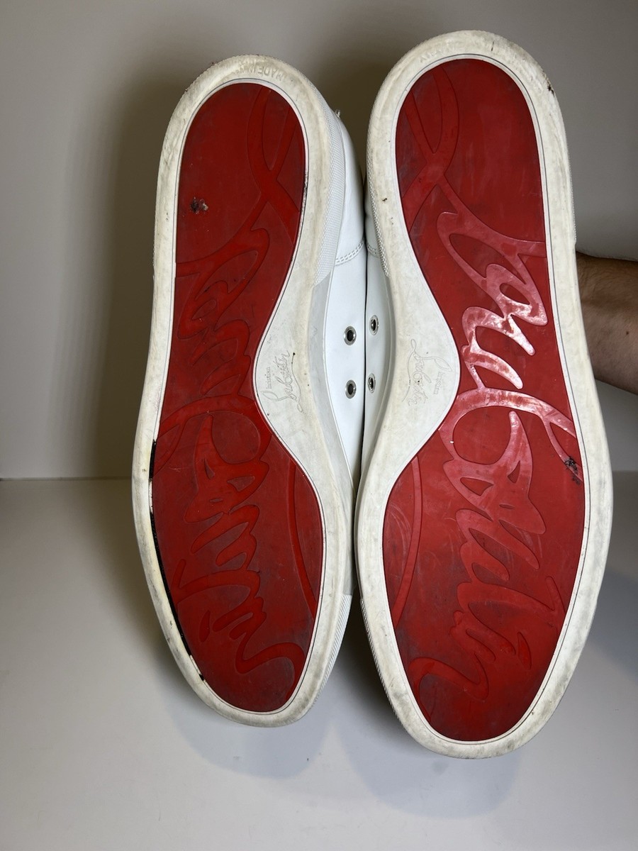 Christian Louboutin Shoes. White Low Top Sneakers. Red Bottoms | eBay