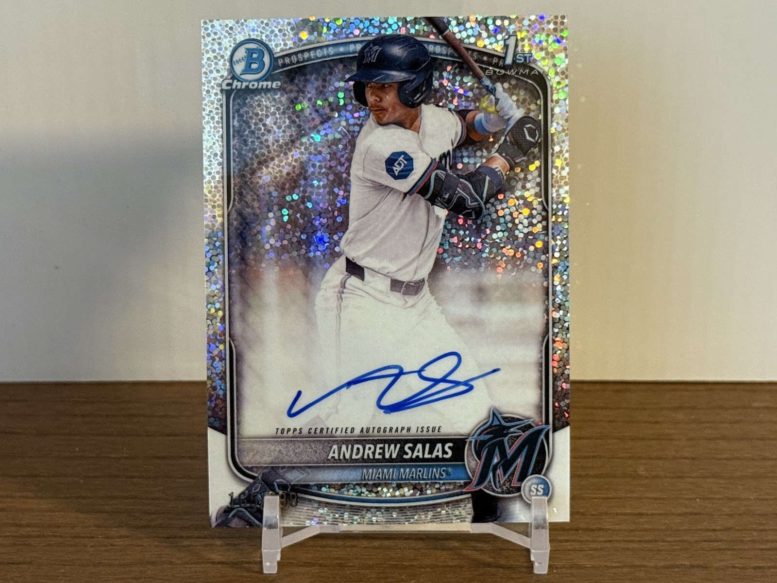 Andrew Salas 2025 1st Bowman Chrome AUTO Prospect SPECKLE REFRACTOR 165/299 F6