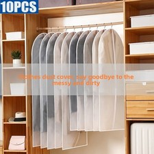 10  Clear Suit Cover Dust-proof Hanging Garment Storage Bag Dress Clothes Coat