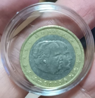 1 Euro Monaco 2003   Prince Rainier III   Rare Coin