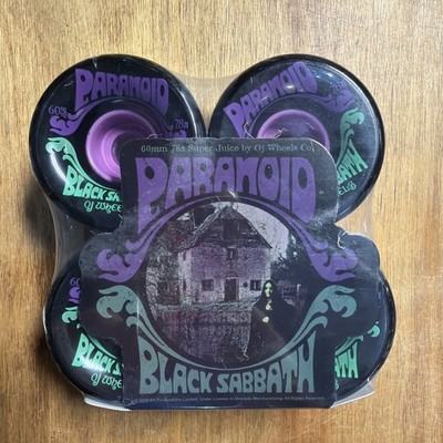 OJ  Black Sabbath Paranoid super juice 60mm 78a Skateboard Wheels LAST PAIR!