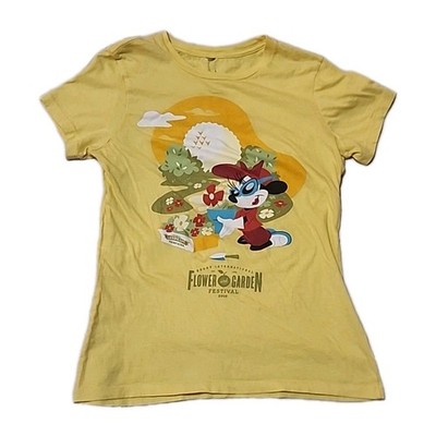 Disney T-Shirt Flower And Festival 2015 Minnie Mouse Womens sz Medium Graphic R2