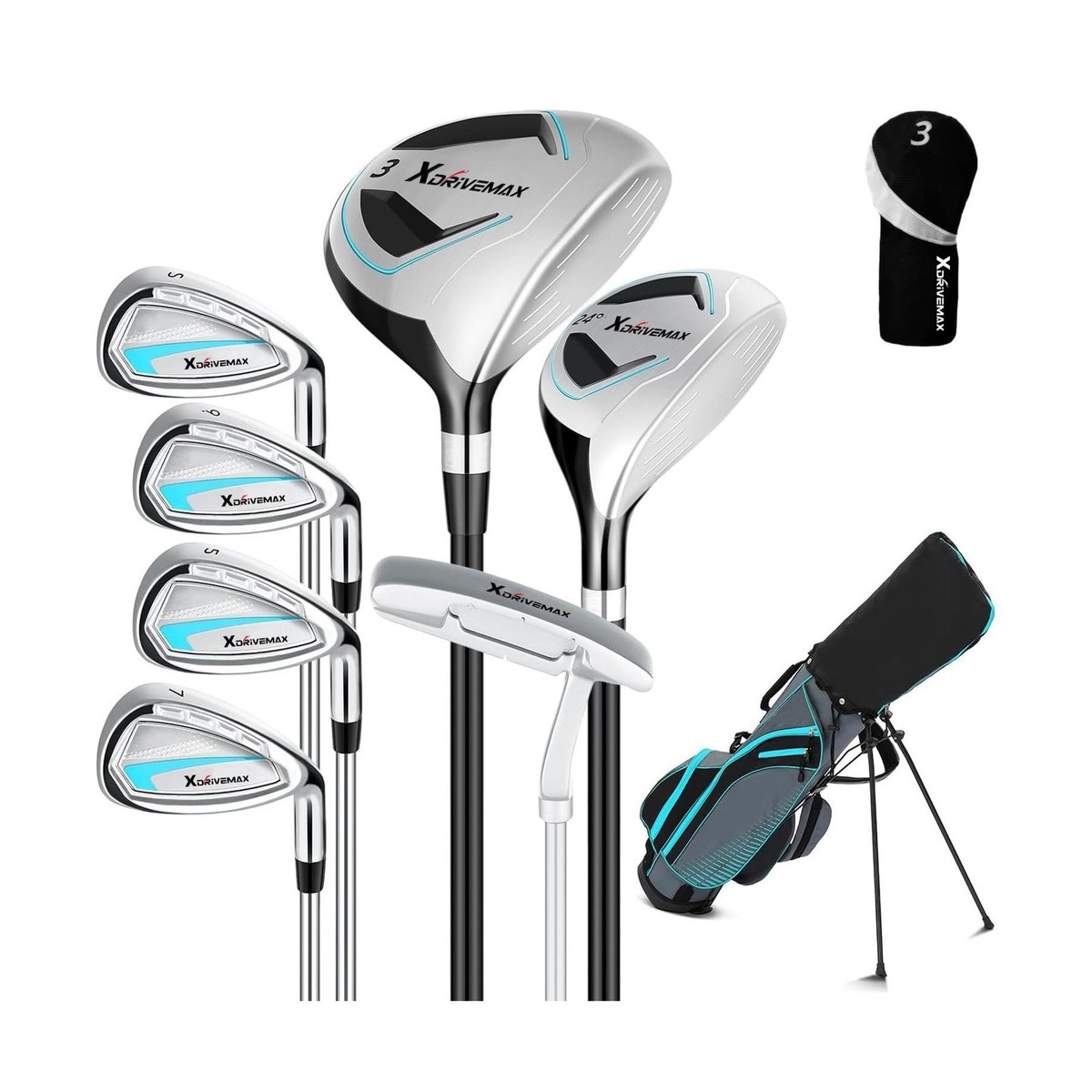 XDriveMax 8-Piece Left/Right Hand Complete Golf Club Set for Men