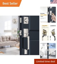 Satin Nickel Front Door Lock Set, Satin Nickel Door Handle with Door Lever, F...