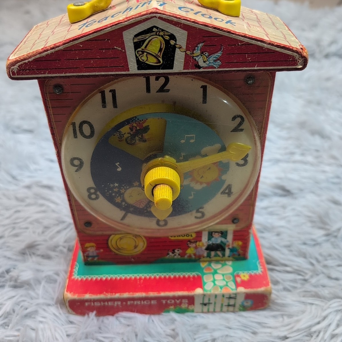 Vintage 1968 Fisher Price Music Box Teaching Clock Works #998