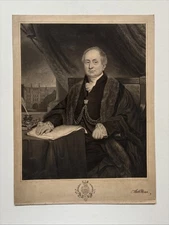 Antique Engraving Mr. Alderman Anthony Brown Chamberlain City of London 1844