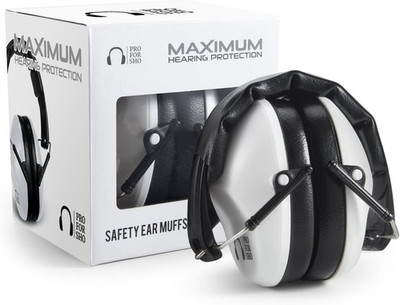 Pro For Sho 34dB NRR Hearing Protection Ear Muffs   Highest Standard, White