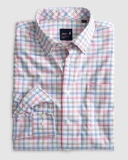 johnnie-O Performance Button Up Shirt - Hauser Navy Size M