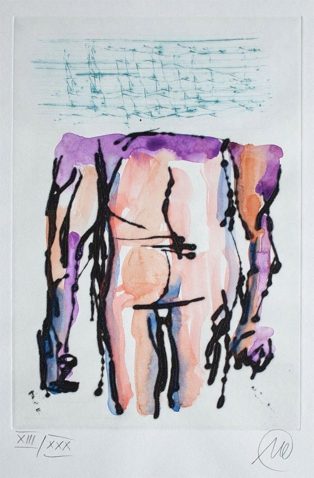 Markus Lüpertz Kunst Regeln geben Neoexpressionismus aquar. Radierung 2005 13/30 - Bild 3 von 4