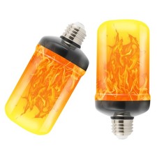 LED Flame Light Bulbs Realistic Flicker for Outdoor Porch Indoor Decor 2X Yellow