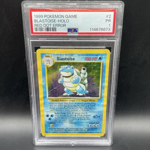 Base Set Blastoise Red Dot Error 1999 Pokemon Game PSA 1 Low POP