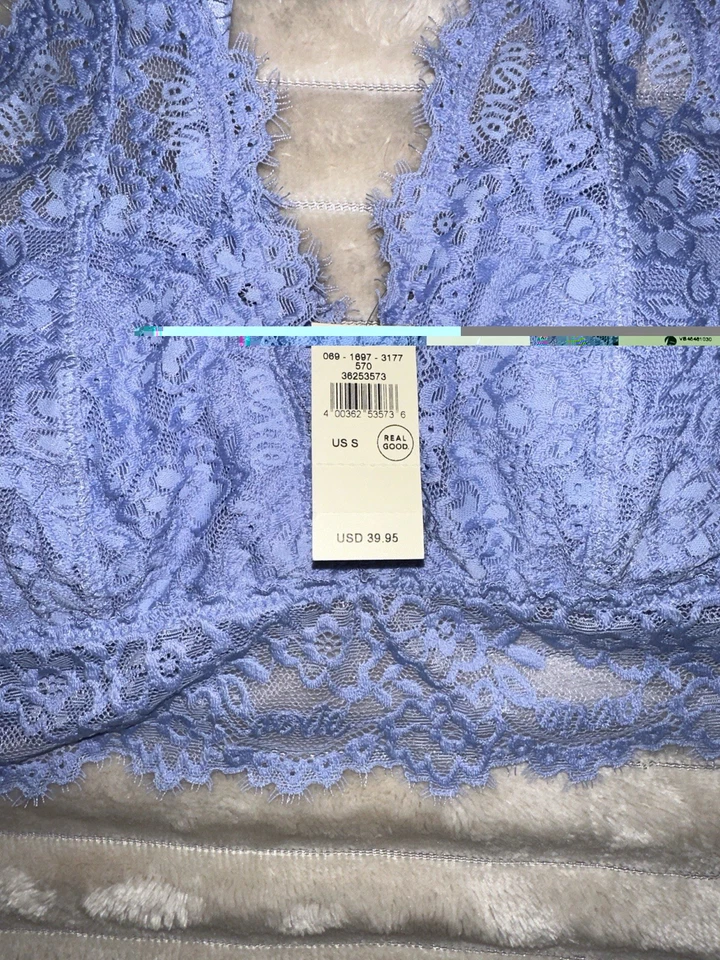 Nuevo Sujetador Aerie de Encaje Suave Acolchado Inalámbrico Periwinkle Azul Forrado Talla S Foto 2 de 3
