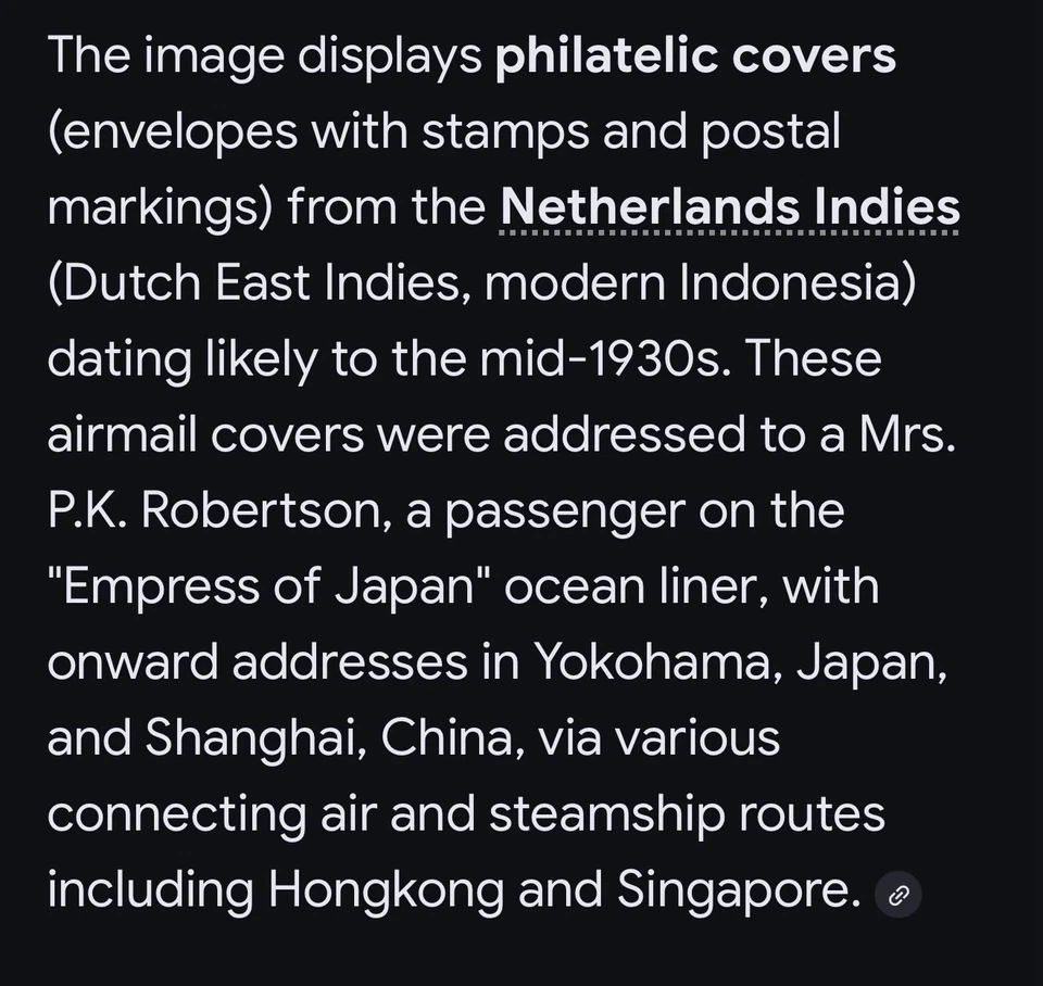 Stamps Philatelic Covers 1930’s ,posted Empress Japan Ocean Liner, Indies Rare - image 4 of 4