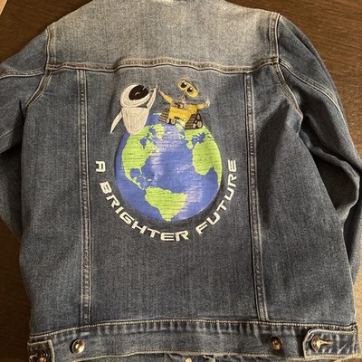 Disney WOMENS Medium Pixar Wall-E Jean Jacket Denim Medium Wash EVE Directive
