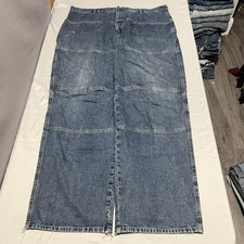 Marithe Francois Girbaud Mens Baggy Jeans 42x32 Skater wide Leg Double Knees Y2k
