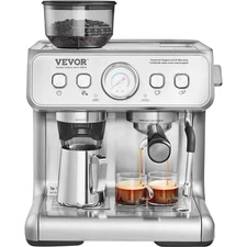 VEVOR Espresso Machine with Grinder 15 Bar Semi Automatic Espresso Coffee Maker