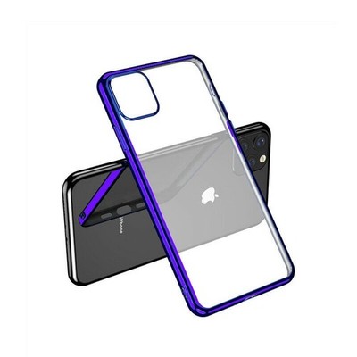 Hülle für iPhone 11 Pro Klar Silikon mit Lila Rand