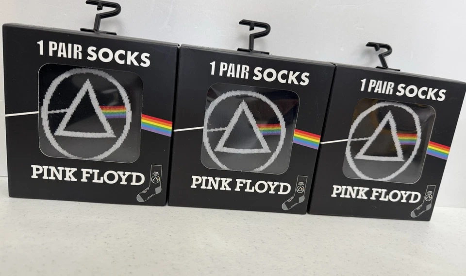 Calcetines de regalo Pink Floyd - Unisex talla 7-12 - NUEVOS EN CAJA - listos para regalar - 3 PR Foto 2 de 4