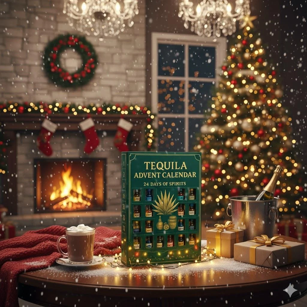 Tequila Advent Calendar 2025, 24 Day Acrylic Alcohol Themed Ornaments Decor
