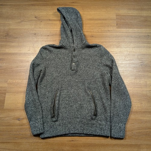 John Varvatos, John Varvatos Pullover Hoodie Sweater Womens Large Gray Wool Cashmere Blend