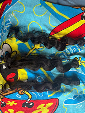 Human Hair Weft Hair Extensions Body Wave Wavy Black 20 in Set of 3 Women
