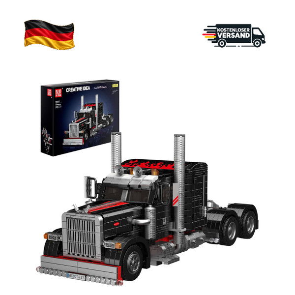 Mould King 10037 LKW Klemmbausteine Set 1797 Teile Schwarz Fahrzeug 44X16,5X18,9-image