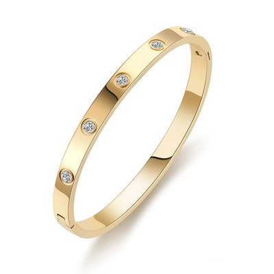 PDWZNBA 18K Gold-Plated Love Friendship Bracelets Trendy Stainless 7.5, Gold