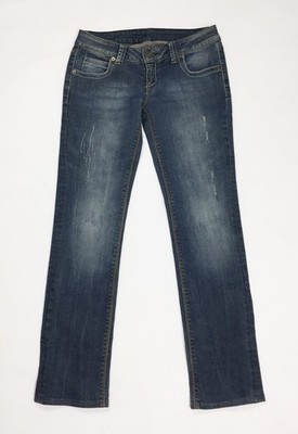 Damen Jeans Denim Used Slim Stretch W26 Gr. 40 Risse Destroyed Denim T3440