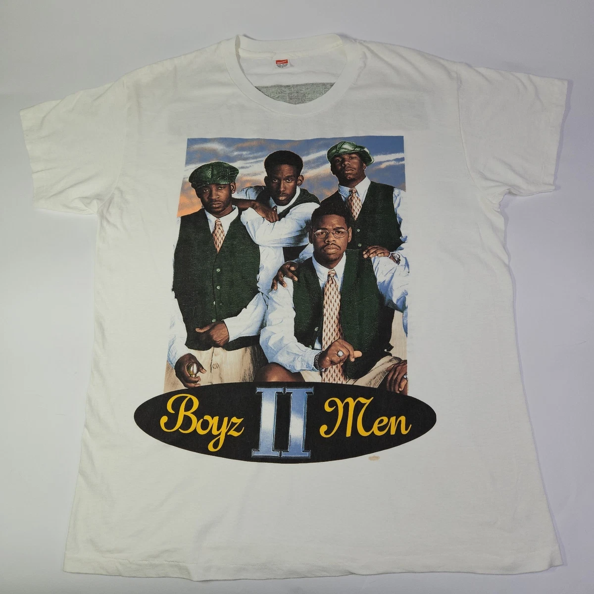 T-shirt Vintage Hanes 90s - Groupe De Jazz - Noir Délavé - Taille L Homme - USA