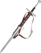 Medieval Renaissance Leather Sword Frog LARP Costume Accessory Shoulder Strap, L