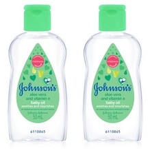 2x Johnson s Baby Oil with Aloe Vera and Vitamin E Smooth Moisture Skincare 50ml