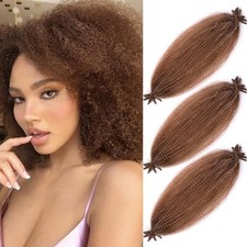 16 Inch Springy Afro Twist Kinky Curly Hair for Women, 3 Pack