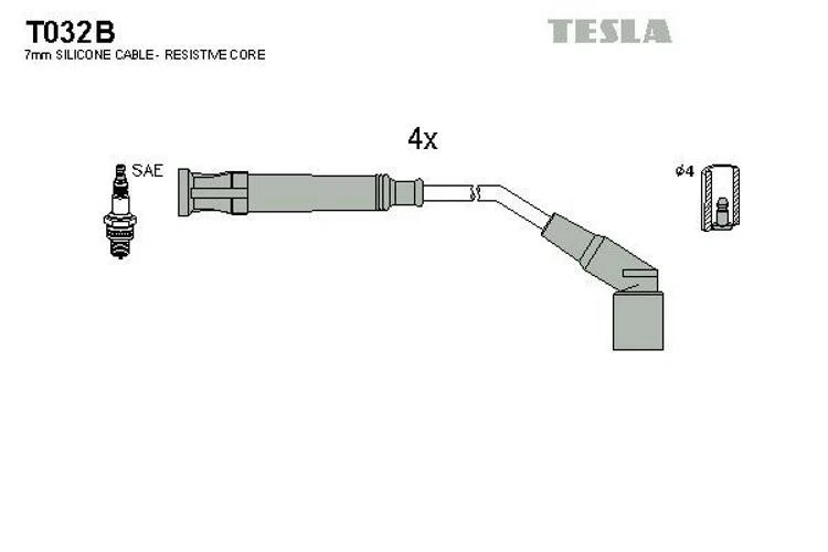 TESLA T032B Juego de cables de encendido para BMW 3 Sedán (E36) 3 Coupé (E36) - Imagen 2 de 4