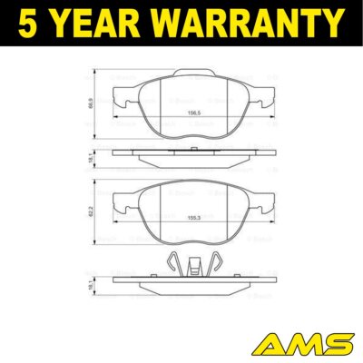 Fits Focus C-Max Kuga Transit Connect V40 V50 Brake Pads Set Front AMS