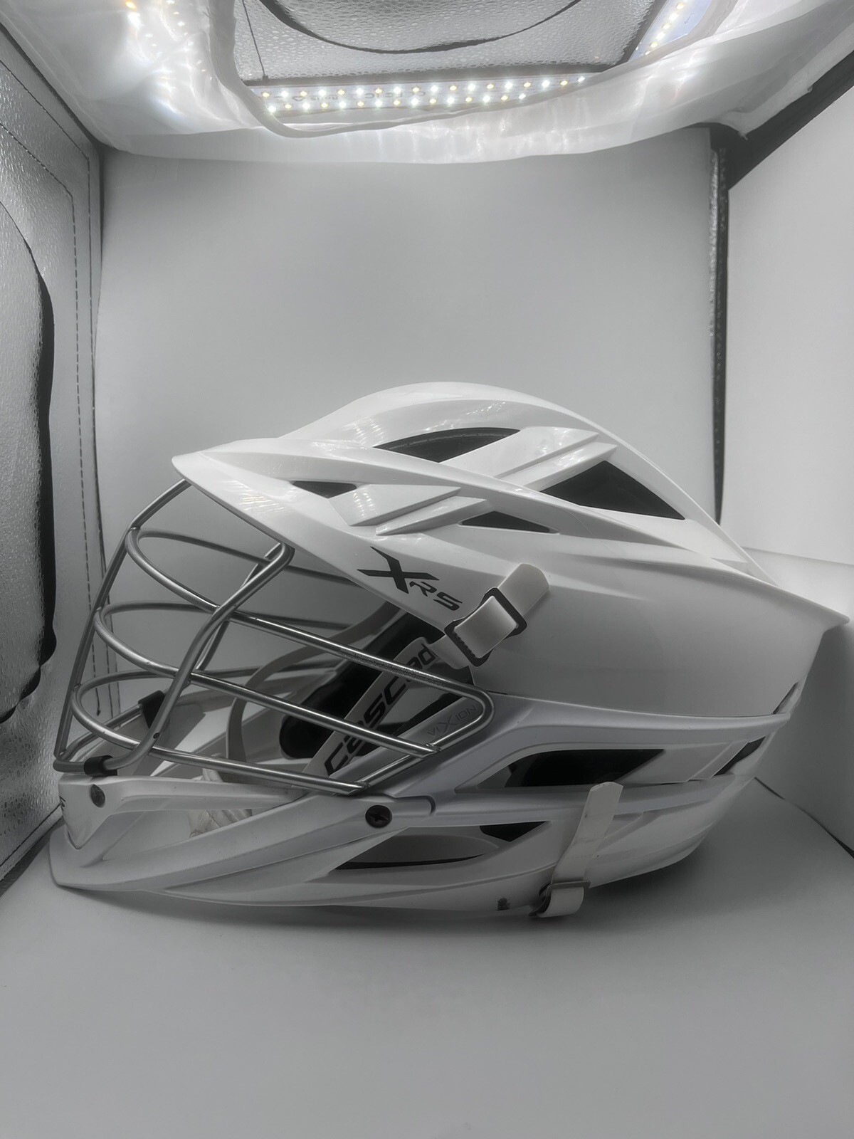 Cascade XRS Lacrosse helmet White Chrome face eBay