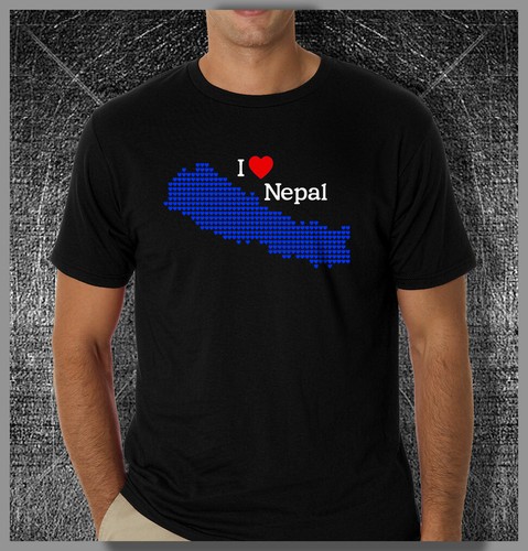 Nepal I Love Nepal Heart Map Men's Black T-shirt Nepalese shirt 100% cotton No.2 - Picture 10 of 13