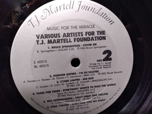 Music For The Miracle vinyl LP T.J. Martell Foundation – FZ 40315 1986 - Picture 5 of 7